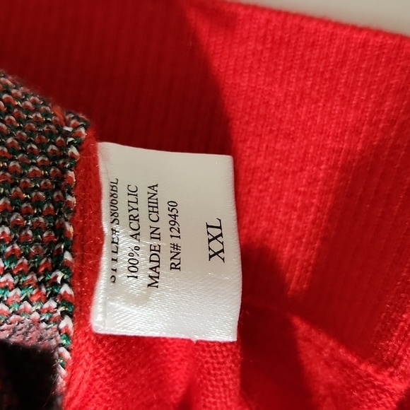 Feeling Festive Sweater Ugly Christmas Ornament Applique Size XXL Festive Party - Picture 14 of 14